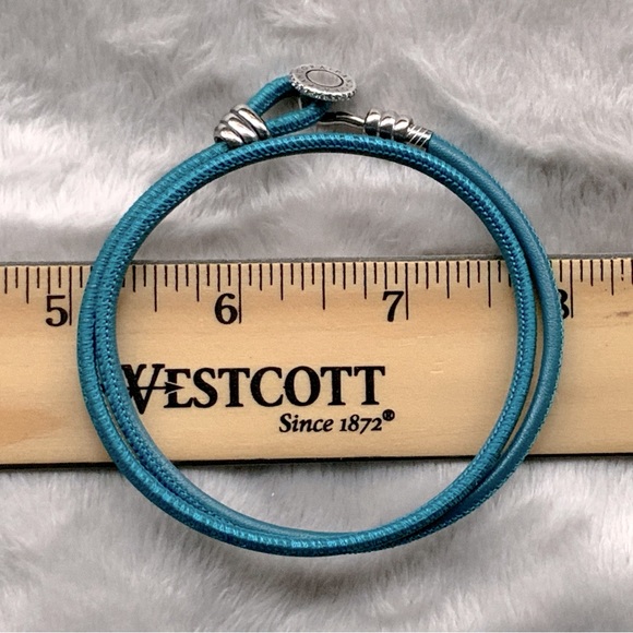 Genuine Pandora Turquoise Leather Double Wrap Bracelet - Picture 10 of 11